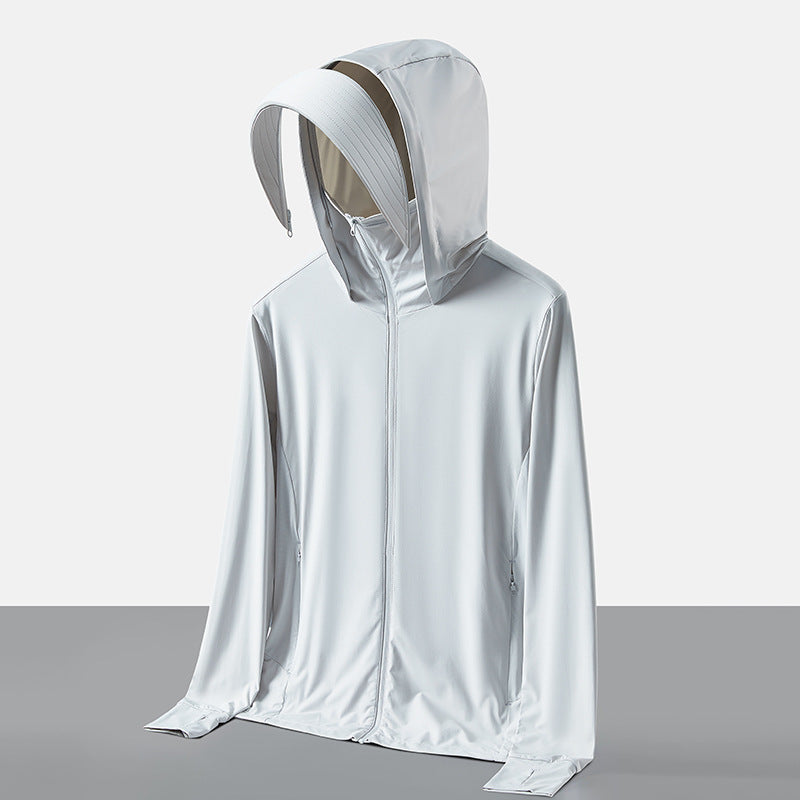 Cubierta facial desmontable de ala grande de seda de hielo Ropa de protección solar a prueba de rayos ultravioleta