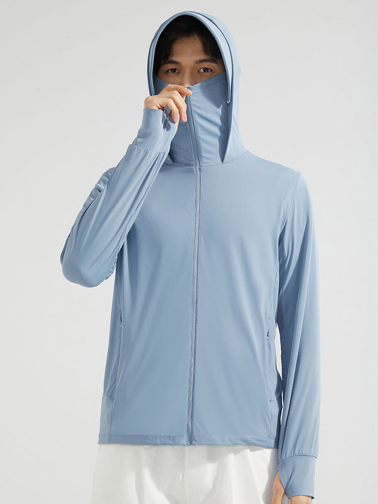 Cubierta facial desmontable de ala grande de seda de hielo Ropa de protección solar a prueba de rayos ultravioleta