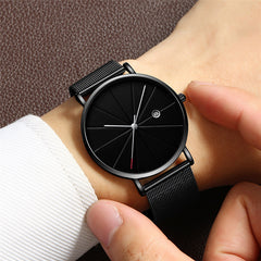 Reloj de calendario simple para hombre, creativo, de cuarzo, resistente al agua