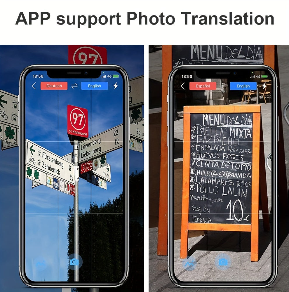 Portable Two-Way Language Translator with App Support for 137 Languages, High Accuracy for Travel, Business, and Learning