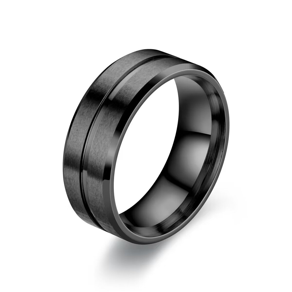 Black titanium steel ring