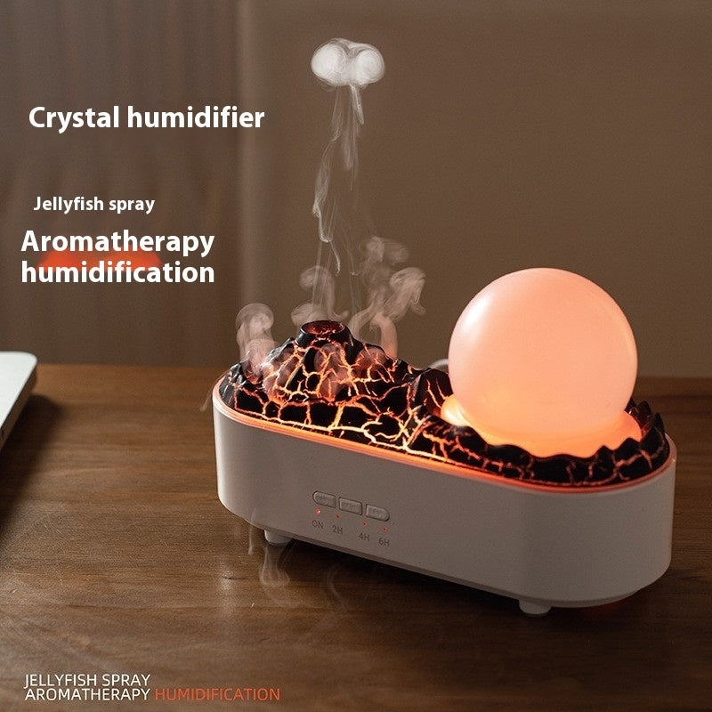 Humidificador de volcán para el hogar, con niebla espesa, adornos creativos de escritorio