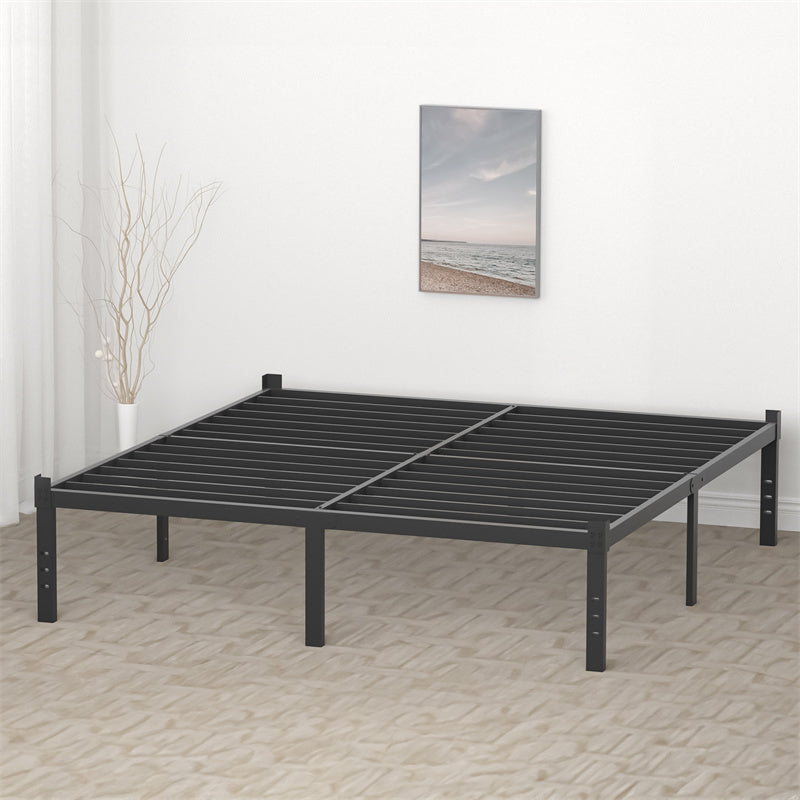 Classic Iron Bed Frame Mattress Under Bed Storage No Box Spring Needed Singe Full Queen King Size Black