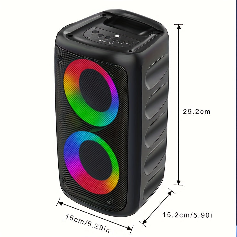 Wireless Speaker With Subwoofer, Large Boombox Speaker, Stereo Speaker, Subwoofer, Outdoor Wireless Speaker, Party Disco Light, TWS, TF, , MIC