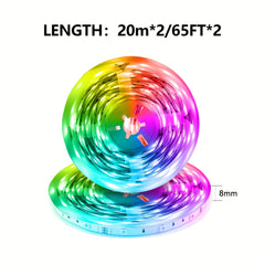 Smart RGB LED Strip Lights, 130/25/50/100ft, App Controlled, Music Sync, 24V, for Bedroom, Home Decor